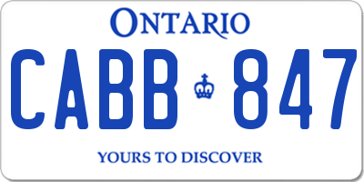 ON license plate CABB847