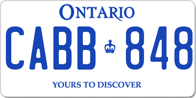 ON license plate CABB848