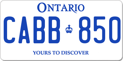 ON license plate CABB850