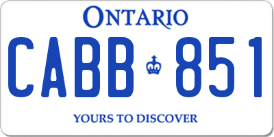 ON license plate CABB851