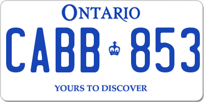 ON license plate CABB853