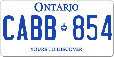 ON license plate CABB854