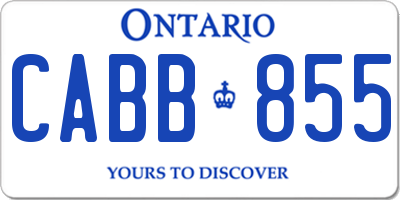 ON license plate CABB855