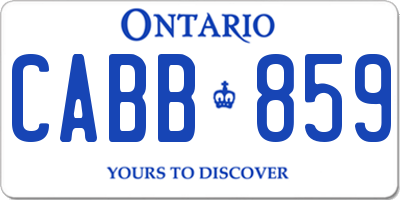 ON license plate CABB859