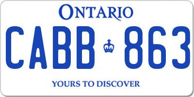 ON license plate CABB863