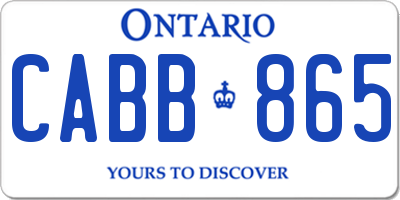 ON license plate CABB865