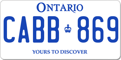 ON license plate CABB869