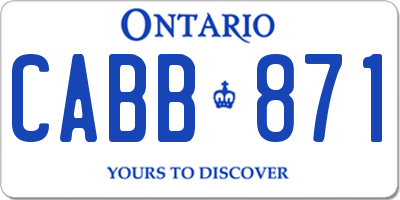 ON license plate CABB871