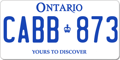 ON license plate CABB873