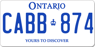 ON license plate CABB874