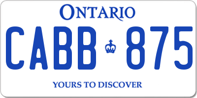 ON license plate CABB875