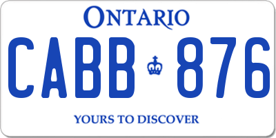 ON license plate CABB876