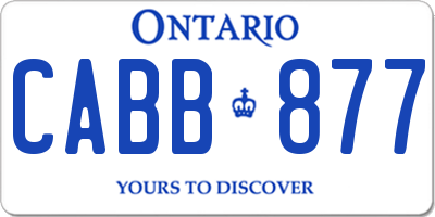 ON license plate CABB877