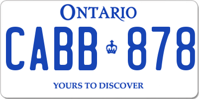 ON license plate CABB878