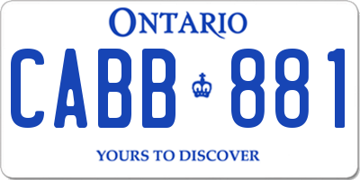 ON license plate CABB881