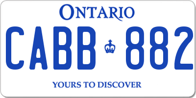 ON license plate CABB882