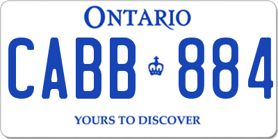 ON license plate CABB884