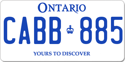 ON license plate CABB885