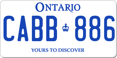 ON license plate CABB886