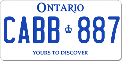 ON license plate CABB887