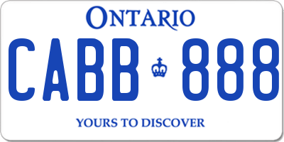 ON license plate CABB888