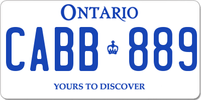 ON license plate CABB889