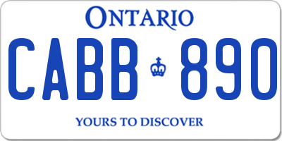 ON license plate CABB890