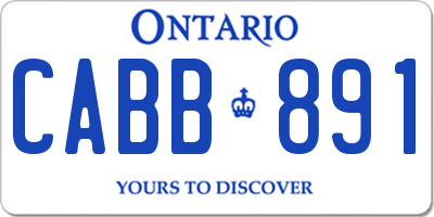 ON license plate CABB891