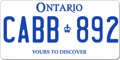 ON license plate CABB892