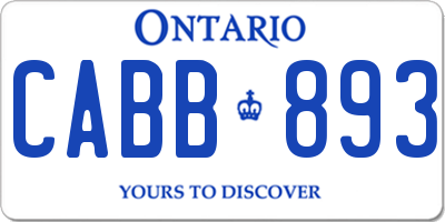 ON license plate CABB893