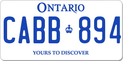 ON license plate CABB894