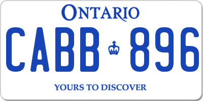 ON license plate CABB896