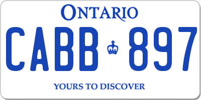 ON license plate CABB897