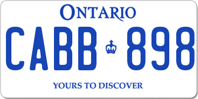 ON license plate CABB898