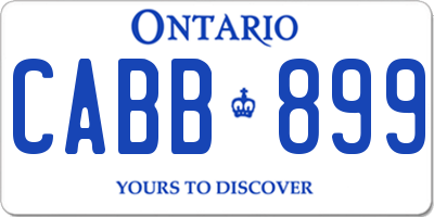 ON license plate CABB899