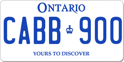 ON license plate CABB900