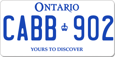 ON license plate CABB902