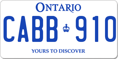 ON license plate CABB910