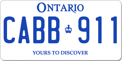 ON license plate CABB911