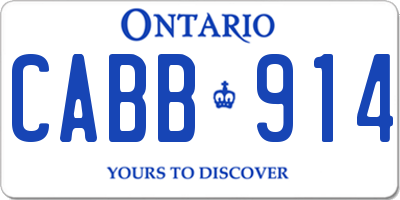 ON license plate CABB914