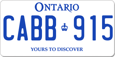 ON license plate CABB915