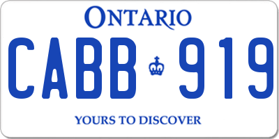 ON license plate CABB919