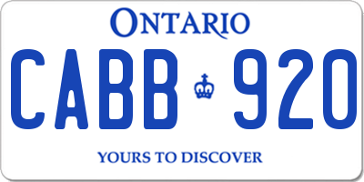 ON license plate CABB920