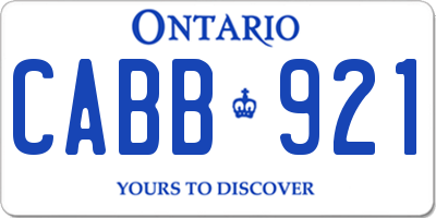 ON license plate CABB921