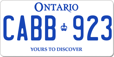 ON license plate CABB923