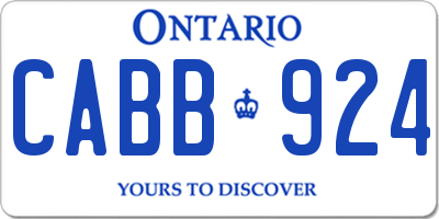 ON license plate CABB924