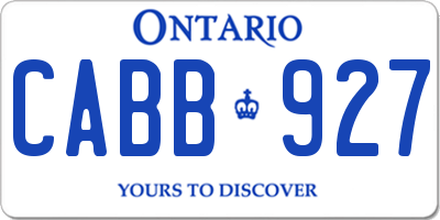 ON license plate CABB927