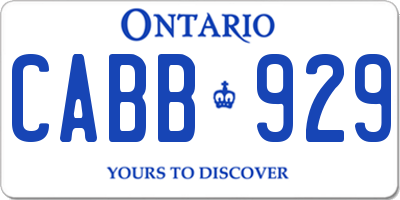 ON license plate CABB929