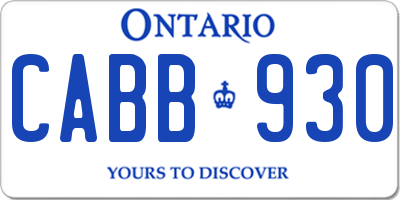 ON license plate CABB930