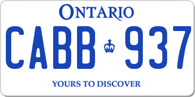 ON license plate CABB937